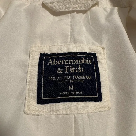 Abercrombie and Fitch Off White Blazer‎ Jacket Women's Size Medium - Picture 3 of 11